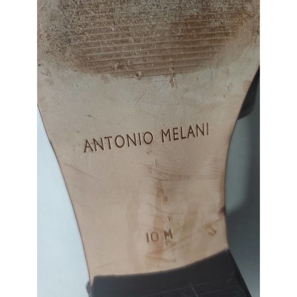 Antonio Milani Leather Slip On Flats Size 10 Criss Cross Strap Colorblock Brown - Picture 11 of 11